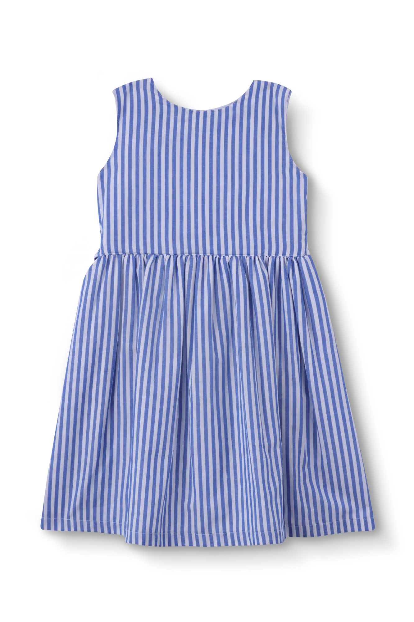 VESTIDO INFANTIL COSTAS ABERTAS LISTRADO AZUL
