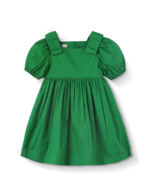 VESTIDO BEBÊ LAÇOS OMBROS VERDE