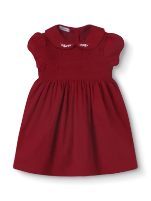 VESTIDO BEBÊ SMOCK E ROCOCOS VERMELHO