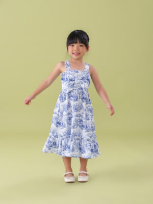 VESTIDO INFANTIL LAÇO ALÇA TOILE AZUL
